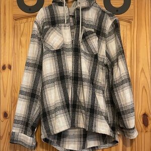 Brooklyn Cloth Black and White Plaid Shirt Jacket
